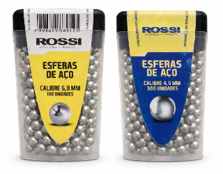 Esferas de aço Rossi calibres 6.0 e 4.5